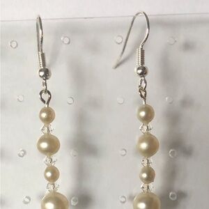 Elegant Cream Pearl Drop Earrings